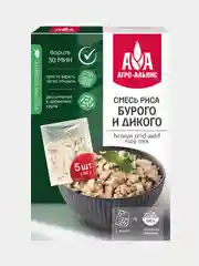 Смесь бурого и дикого риса Агро-Альянс Экстра, в пакетиках для варки, 5 пакетиков по 80 г