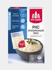Рис Агро-Альянс "Пропаренный GOLD", 5 пакетиков по 80 г