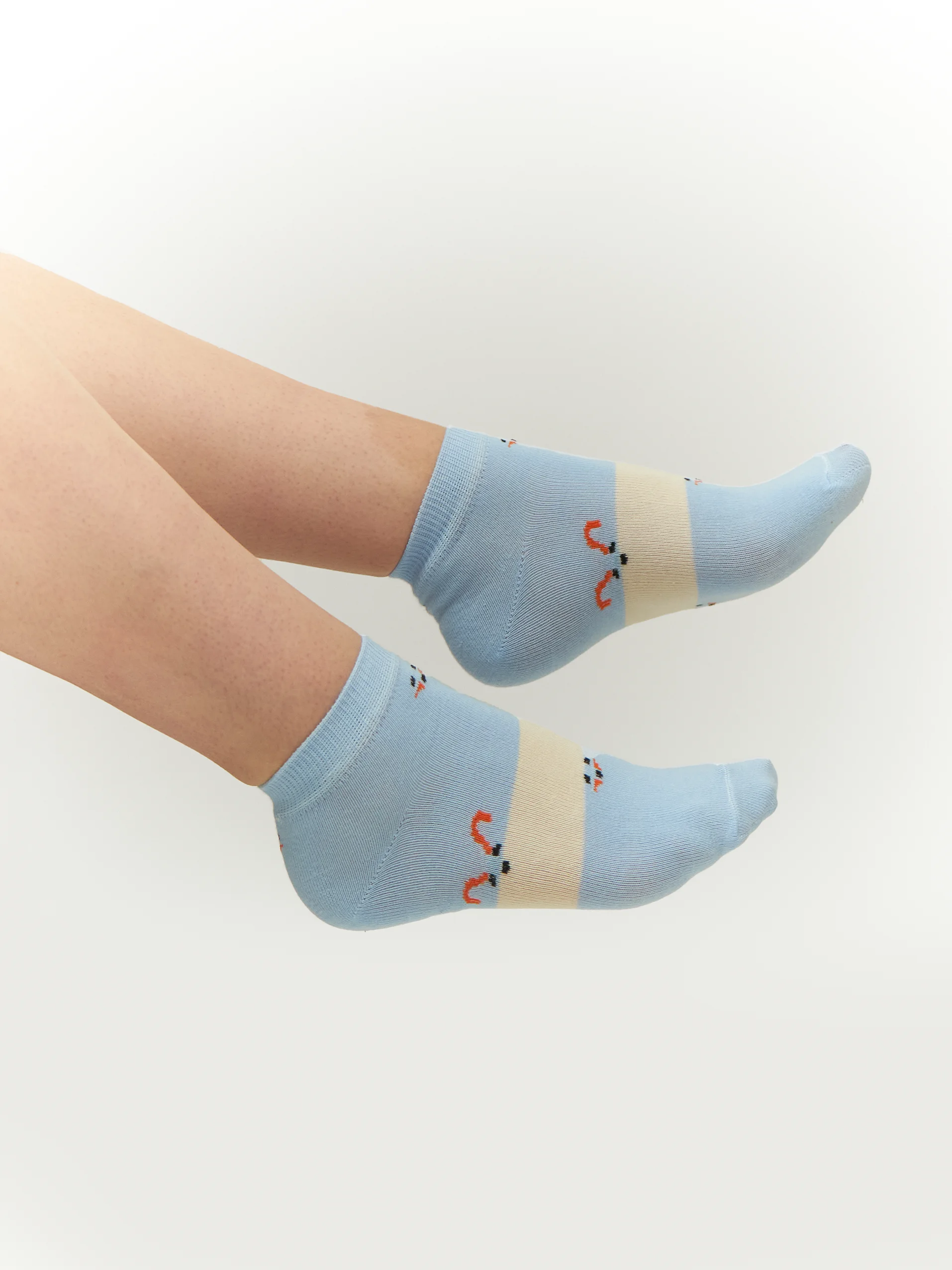 Голубой носки женские "CottonComfort", 80% хлопок, короткие, 1 пара, 3 пары, набор из 3-х разных пар