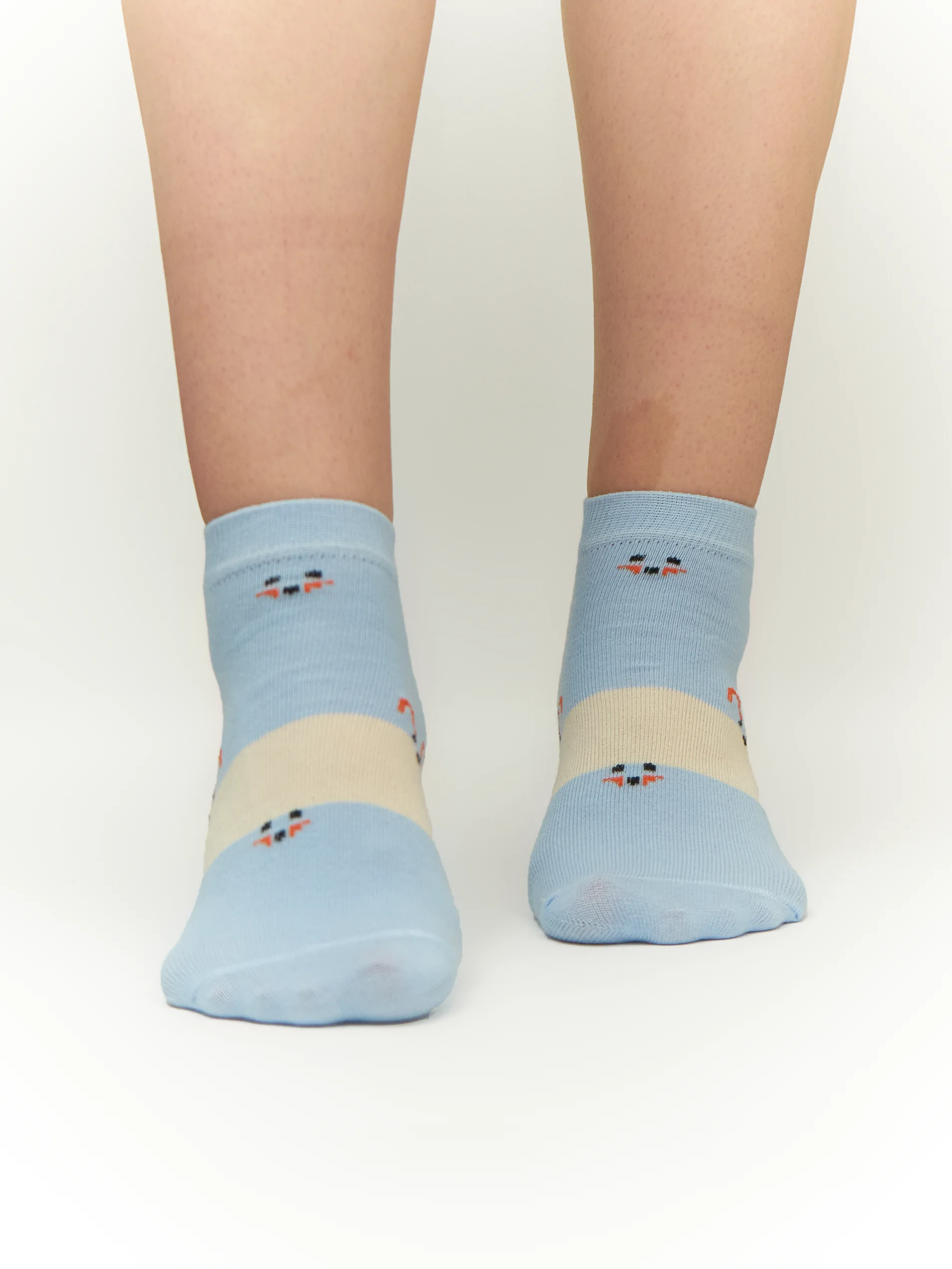 Голубой носки женские "CottonComfort", 80% хлопок, короткие, 1 пара, 3 пары, набор из 3-х разных пар