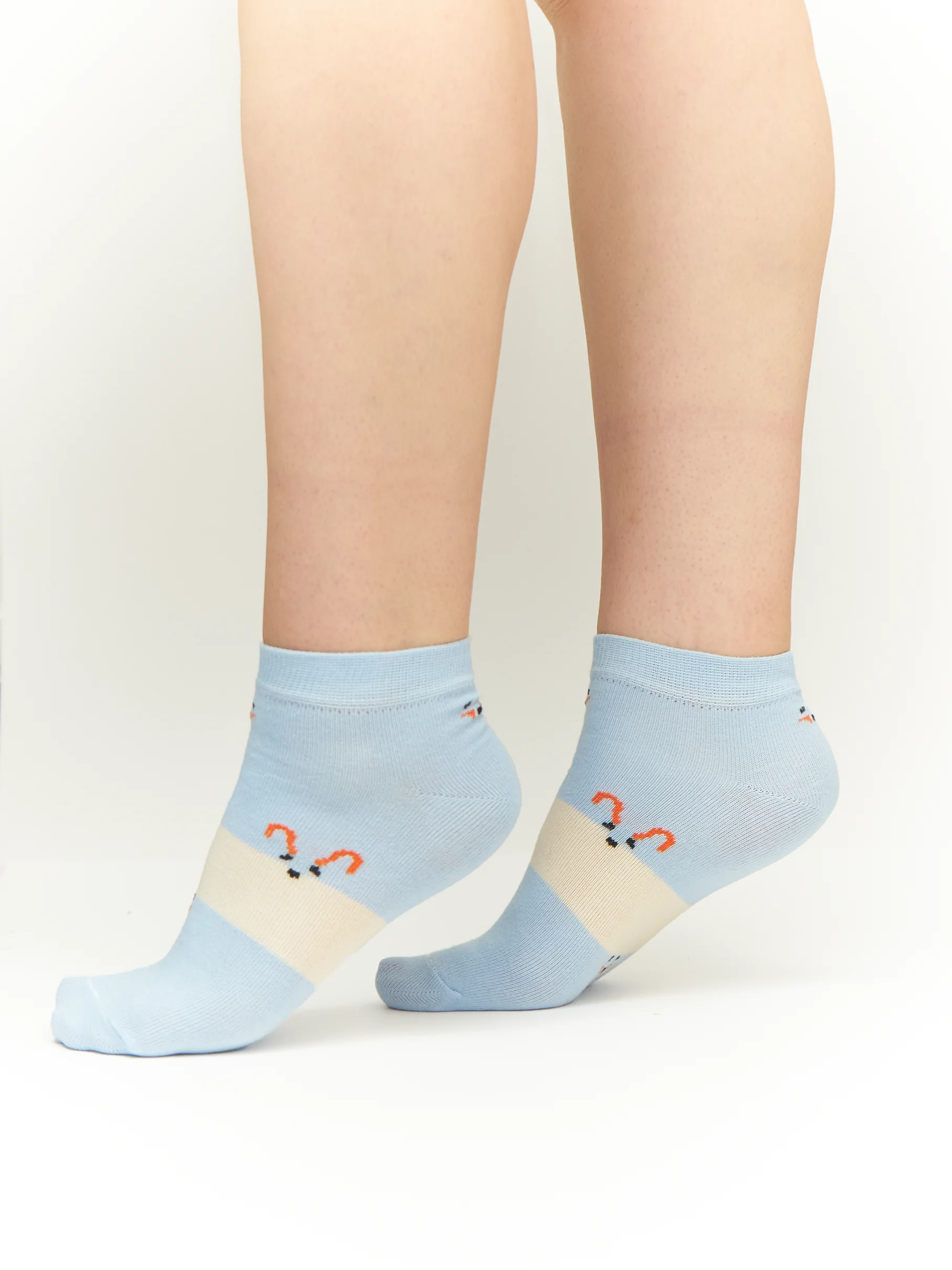 Голубой носки женские "CottonComfort", 80% хлопок, короткие, 1 пара, 3 пары, набор из 3-х разных пар