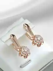 Золотой серьги женские, позолоченные