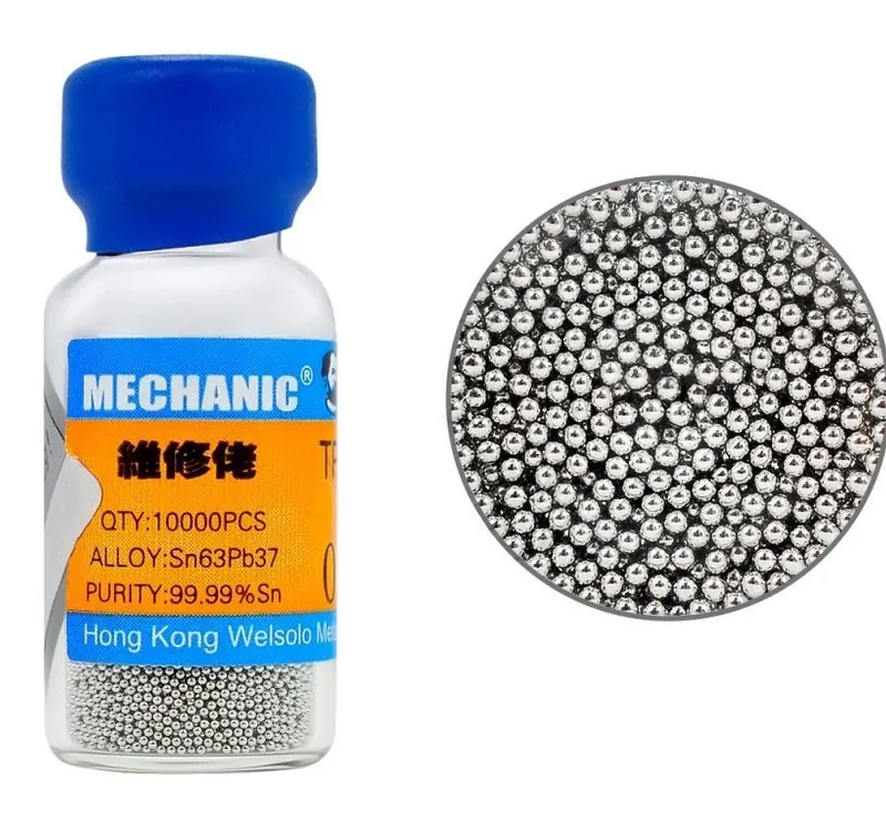Припой шарики для пайки (реболлинга) BGA микросхем Mechanic Sn63Pb37 (0.2 мм, 10 000 шт.)