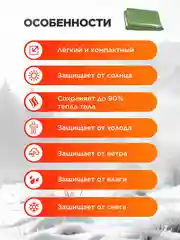 Термоодеяло спасательное, термо-дождевик зелёный