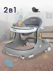 Серый ходунки каталка 2 в 1  Farfello K16 с музыкальной панелью