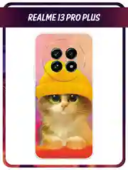 Желтый чехол на Realme 13 Pro+/13 Pro / Реалми 13 Про+/13 Про прозрачный, с принтом