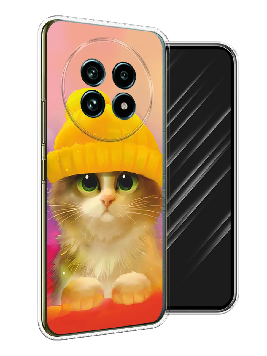 Желтый чехол на Realme 13 Pro+/13 Pro / Реалми 13 Про+/13 Про прозрачный, с принтом