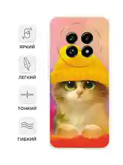 Желтый чехол на Realme 13 Pro+/13 Pro / Реалми 13 Про+/13 Про прозрачный, с принтом