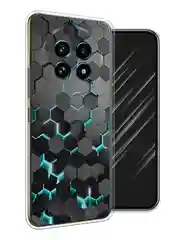 Бирюзовый чехол на Realme 13 Pro+/13 Pro / Реалми 13 Про+/13 Про прозрачный, с принтом