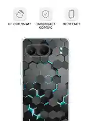 Бирюзовый чехол на OnePlus Nord 4 5G / Ван Плас Норд 4 5G прозрачный, с принтом, защита камеры