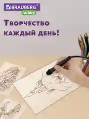 Набор для выжигания по дереву, деревянные, 5 штук 10 рисунков, 15x21 см, Brauberg Hobby