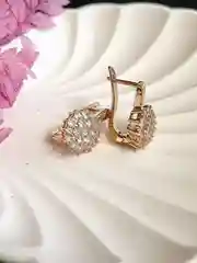 Лимонный серьги женские, позолоченные