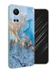 Голубой силиконовый чехол на Huawei Nova 10 SE 4G, Хуавей Нова 10 SE, с рисунком, защита камеры