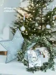 Светло-синий набор новогодних открыток, зима