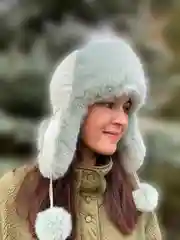 Мятный шапка ушанка, меховая