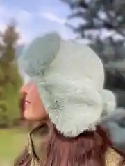 Мятный шапка ушанка, меховая