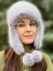 Серый шапка ушанка, меховая