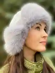 Серый шапка ушанка, меховая