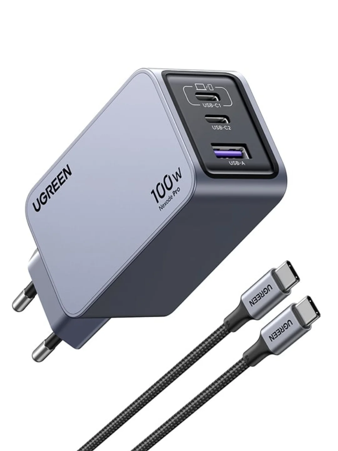 Зарядное устройство Ugreen X757 (25874) Nexode Pro 100W USB-A+2*USB-C GaN Tech Fast  с каб