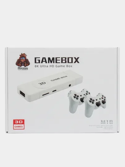 Серый игровая приставка Game Stick, 35000 игр, 128 Gb