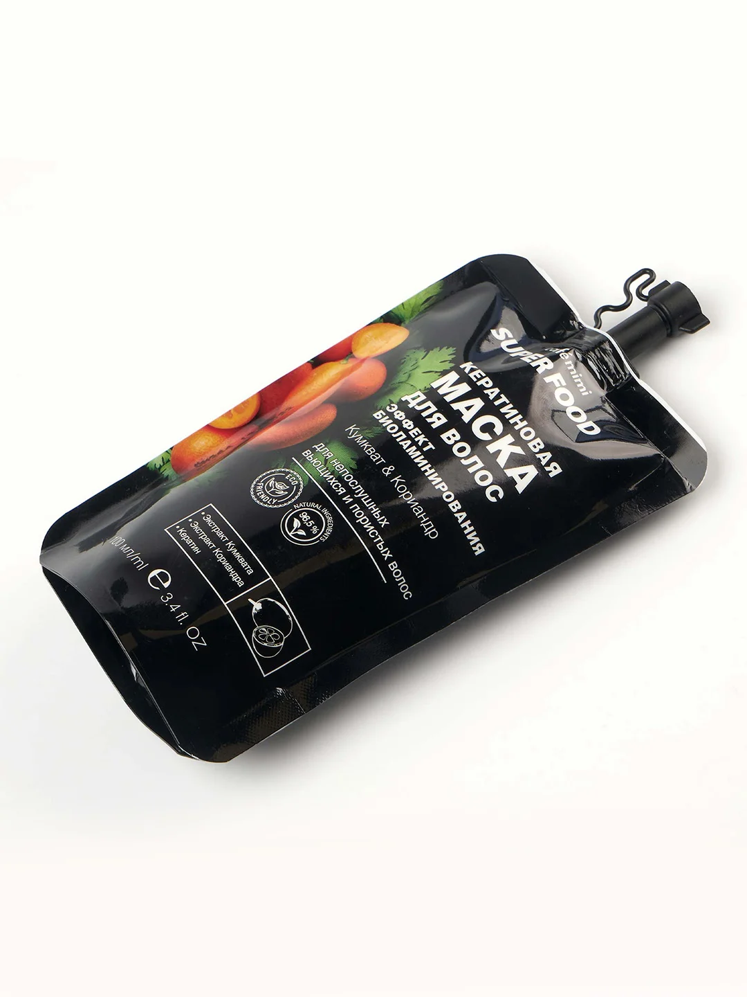 Cafe mimi Super Food Кератиновая маска для волос Эффект биоламинирования, 100 мл