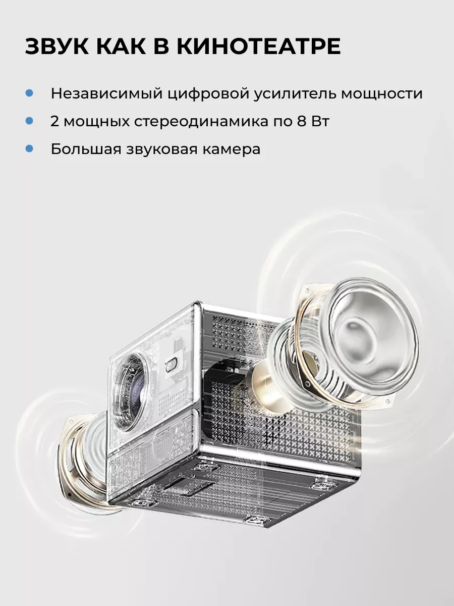 Серый проектор Wanbo DaVinci 1 (Android 9.0, 2+32G, 1080P, 600 ANSI, Auto Focus, EU,серебристый)