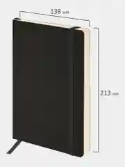 Ежедневник недатированный А5 138х213мм BRAUBERG Metropolis Ultra под кожу, 160л, черный