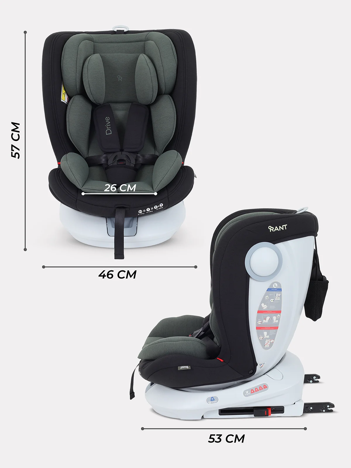 Зеленый автокресло RANT DRIVE isofix группа 0-1-2-3  0-36 кг