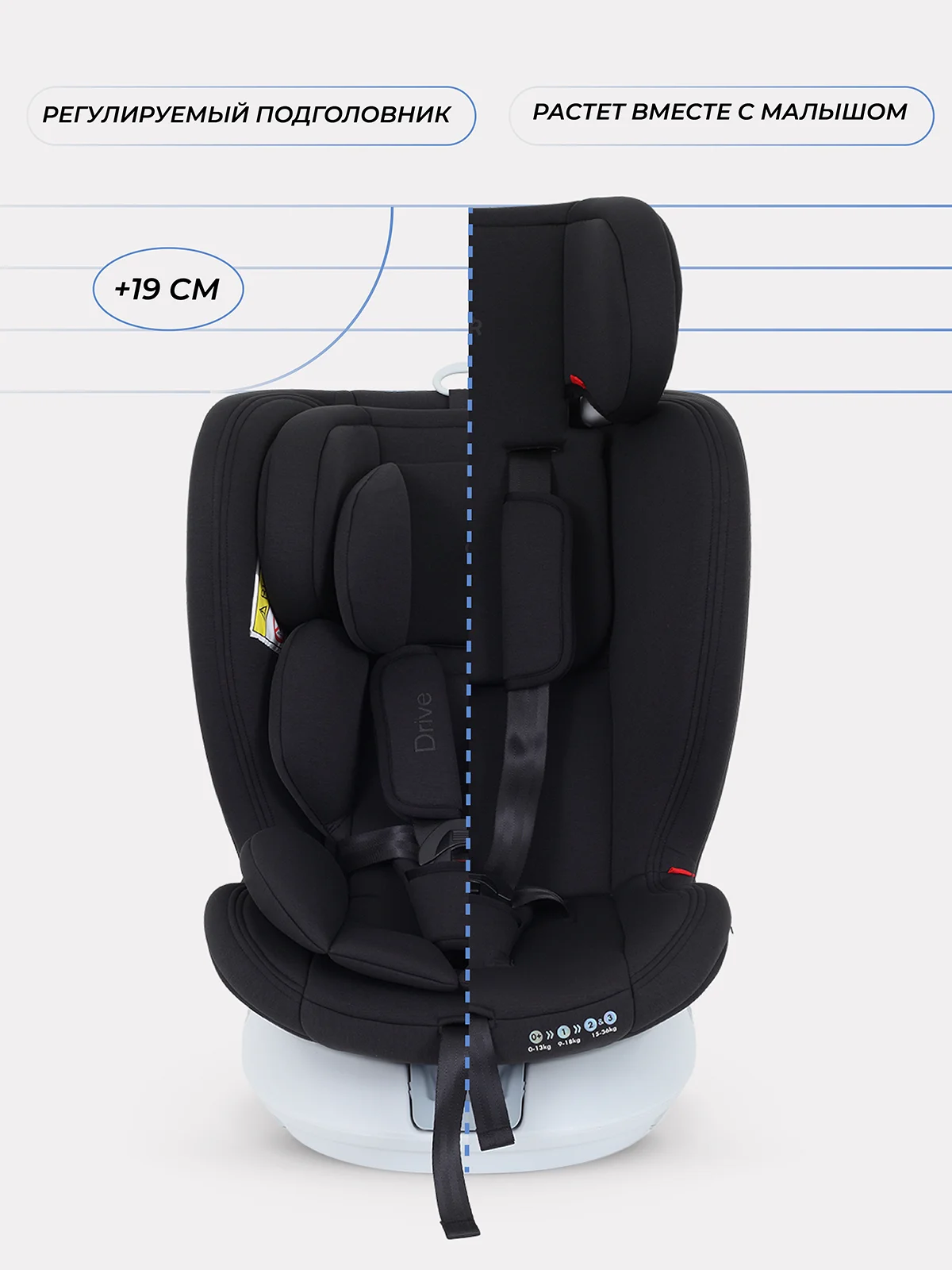 Черный автокресло RANT DRIVE isofix группа 0-1-2-3  0-36 кг