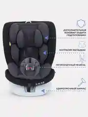 Серый автокресло RANT DRIVE isofix группа 0-1-2-3  0-36 кг