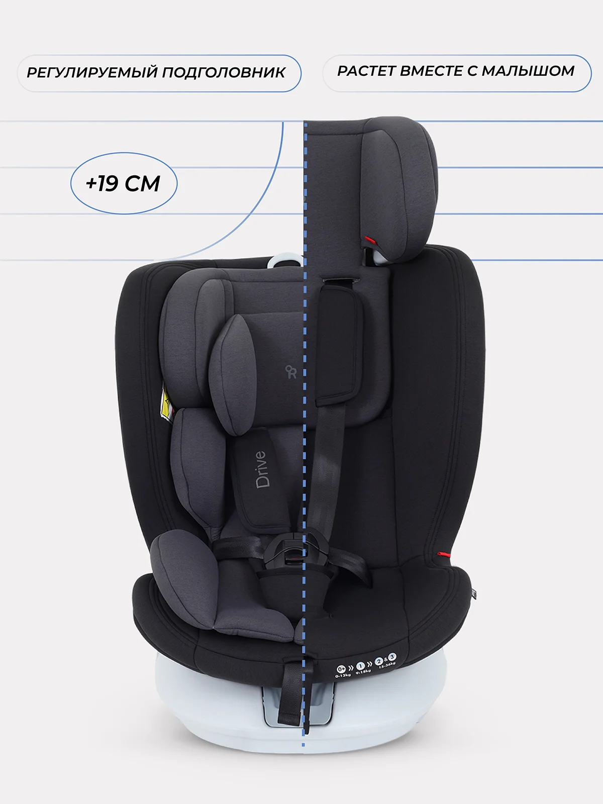 Серый автокресло RANT DRIVE isofix группа 0-1-2-3  0-36 кг