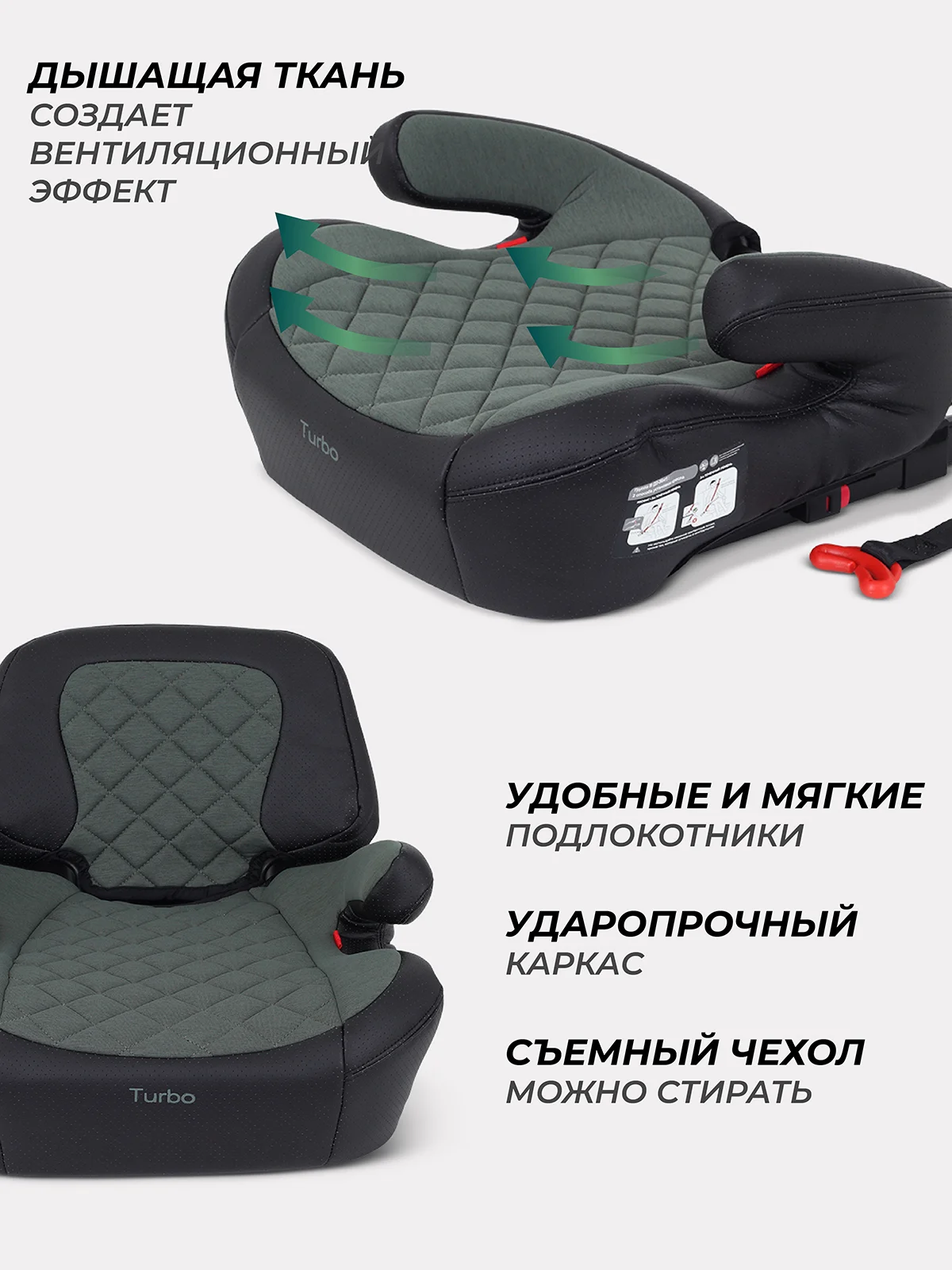 Зеленый автокресло RANT TURBO PRO Isofix группа 3 (22-36 кг)