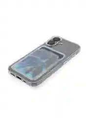 Прозрачный чехол для Apple iPhone 16 силиконовый ROSCO с карманом для карт, защитой камер, картхолдер