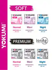 Прокладки женские гигиенические YOKUMI soft ultra Night, 14шт