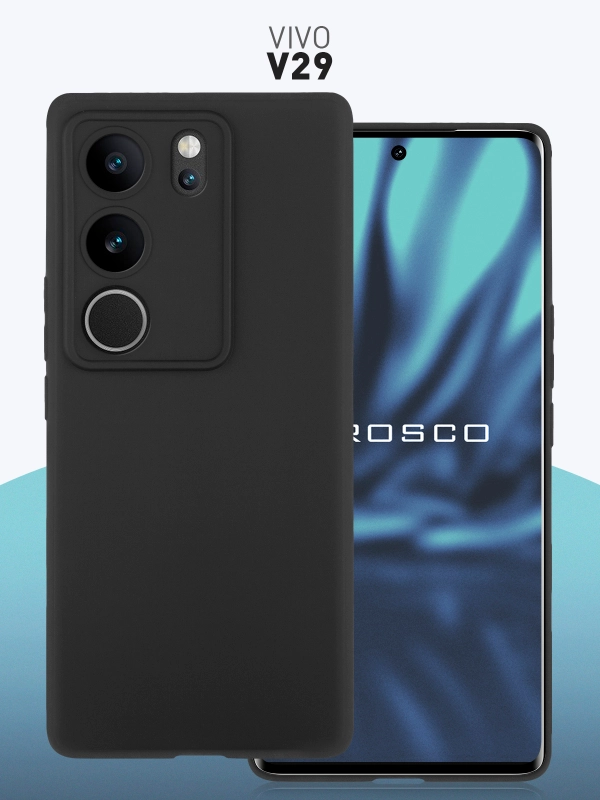 Чехол для Vivo V29 матовый, прозрачный Rosco, силиконовый, с защитой камер