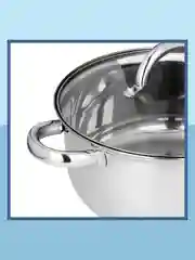 Серебряный кастрюля с крышкой 3,7 л, нержавеющая сталь