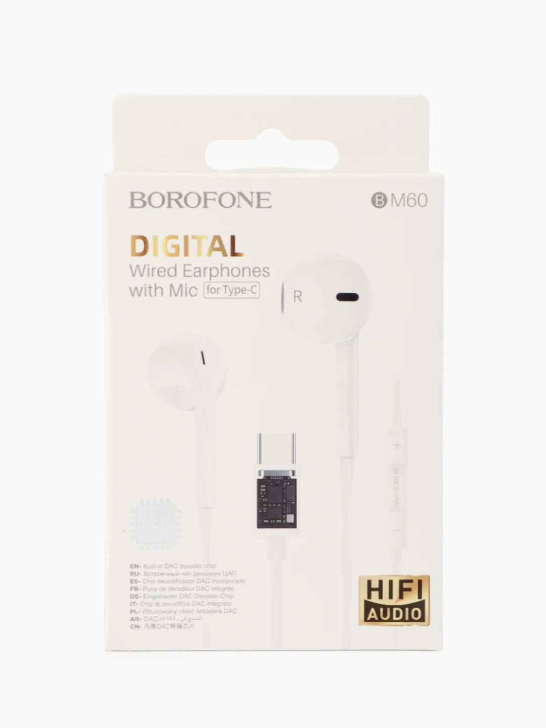 Белый наушники с микрофоном Borofone BM60 (Type-C)