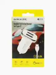 Белый автомобильное зарядное устройство Borofone BZ12, 2 х USB, до 3A