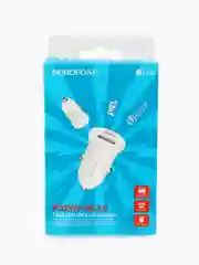 Белый автомобильное зарядное устройство USB 2,4A BOROFONE BZ18,BZ18A PD20W Quick Charge 3.0