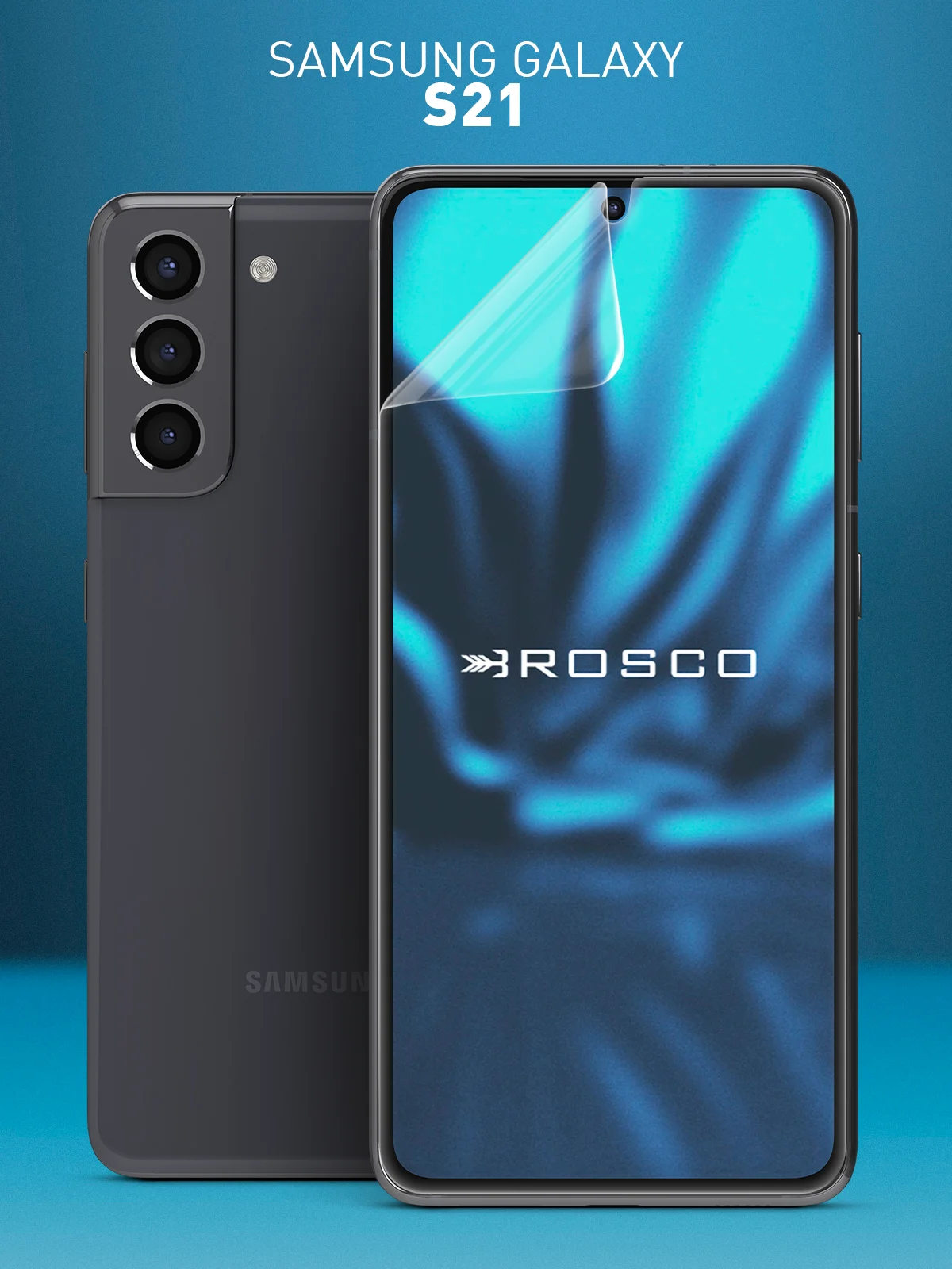 Прозрачный 1-2 шт плёнка для Samsung Galaxy S21 защитная гидрогелевая ROSCO прозрачная, не стекло