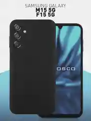 Черный чехол для Samsung Galaxy M15 5G/ F15 5G силиконовый ROSCO матовый с бортиком защитой камер