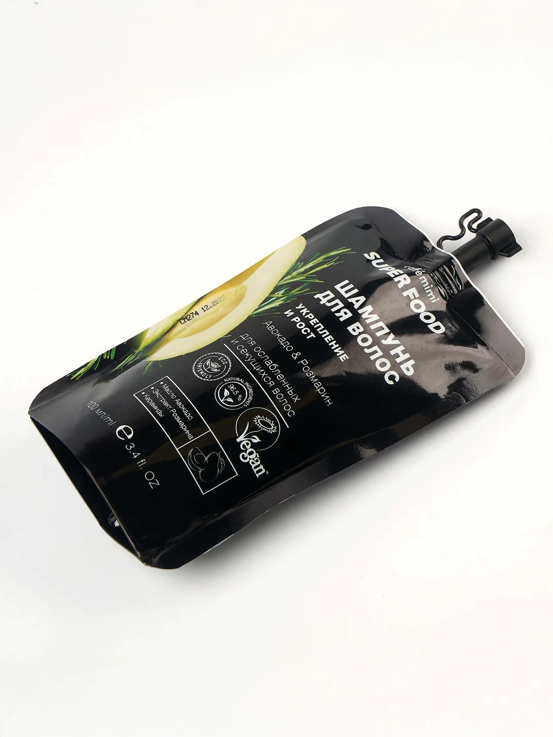 Cafe mimi Super Food  Шампунь для волос Укрепление и рост Авокадо & Розмарин, 100 мл