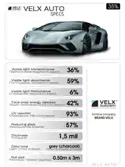 Пленка тонировочная "VELX EUROWIN AUTO" в тубе  35% Сharcol (0.5м х 3м)