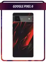 Красный силиконовый чехол на Google Pixel 6 / Гугл Пиксель 6 прозрачный, с рисунком, защита камеры