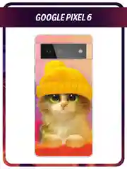 Желтый силиконовый чехол на Google Pixel 6 / Гугл Пиксель 6 прозрачный, с рисунком, защита камеры