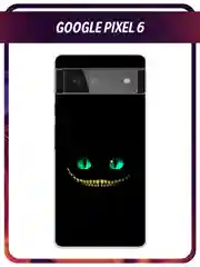 Черный силиконовый чехол на Google Pixel 6 / Гугл Пиксель 6 прозрачный, с рисунком, защита камеры