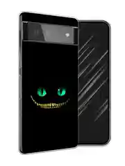 Черный силиконовый чехол на Google Pixel 6 / Гугл Пиксель 6 прозрачный, с рисунком, защита камеры