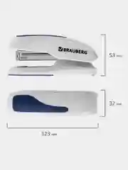 Степлер №24/6, 26/6 BRAUBERG "Extra", до 30 листов, серо-синий, 229087