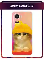 Желтый силиконовый чехол на Huawei Nova 10 SE 4G, Хуавей Нова 10 SE, с рисунком, защита камеры