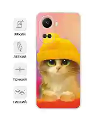 Желтый силиконовый чехол на Huawei Nova 10 SE 4G, Хуавей Нова 10 SE, с рисунком, защита камеры
